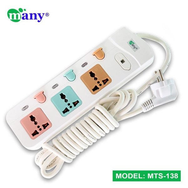 Many Multiplug MTS138 2Ppin Plug 3Meter Cable 2500w