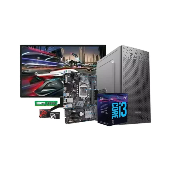Intel Core I3 9th Gen H311M Motherboard 8GB RAM 256GB SSD Corporate PC With 22 Inch Monitor