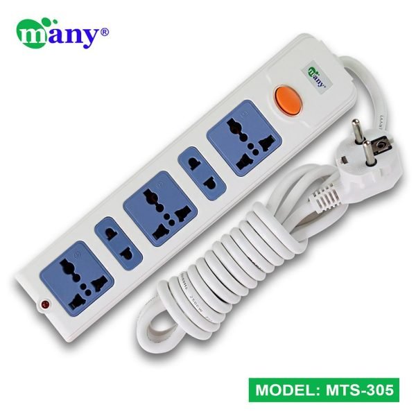 Many Multiplug MTS-305 2Pin 3Meter Cable & 5 Socket