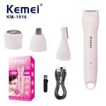 Kemei KM-1916 4 In 1 Razor Hair Remover Rechargeable Cleaning Kit for Women