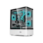 Value Top NUBIA 20F5-MI Tower Micro-ATX Gaming Case with Built-In 5 x ARGB Fan ( White )