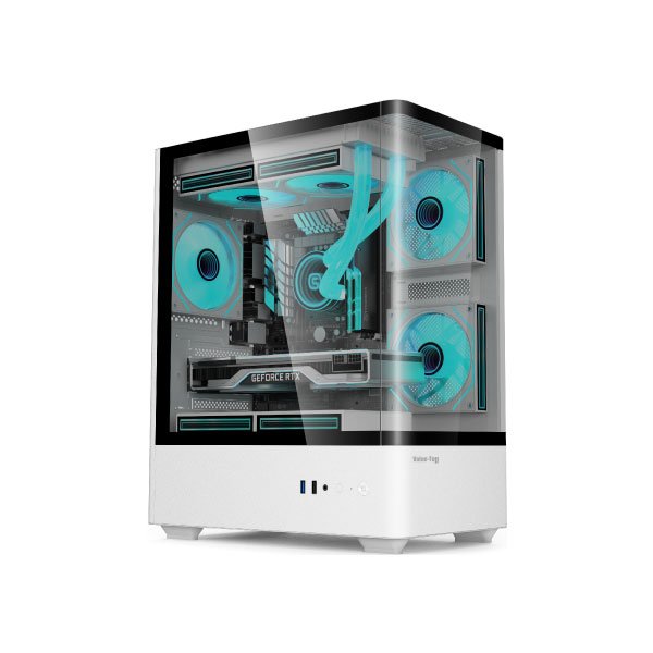Value Top NUBIA 20F5-MI Tower Micro-ATX Gaming Case with Built-In 5 x ARGB Fan ( White )