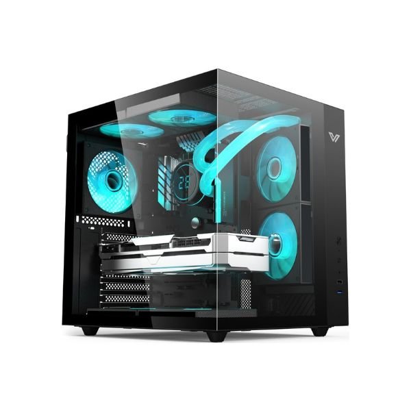 Value-Top TYPHOON F5W Full View ATX Computer Case (Black)