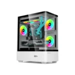 Value Top NUBIA 20F5-MI Tower Micro-ATX Gaming Case with Built-In 5 x ARGB Fan ( White ) - Image 2